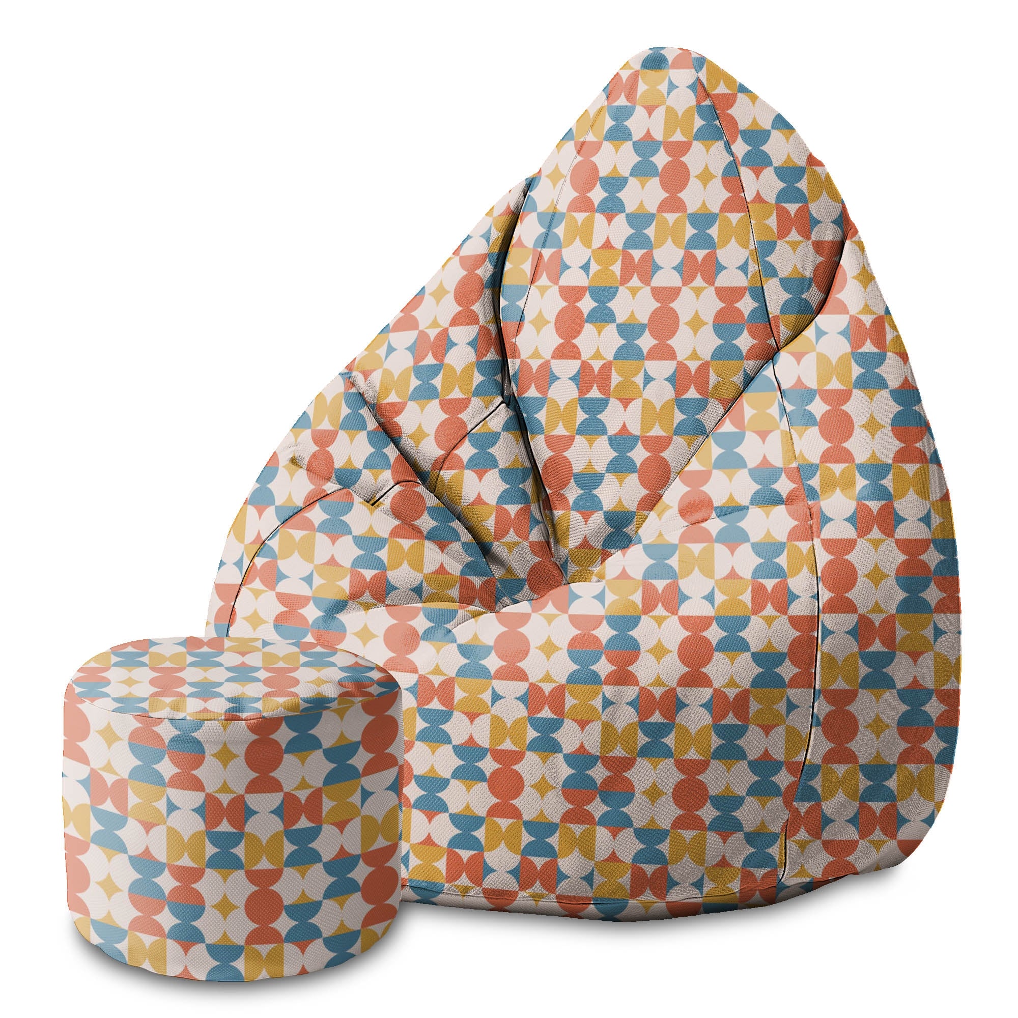 Okrúhly puf podnožka Geometric Retro