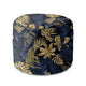 Okrúhly puf podnožka Monstera Gold Navy Blue-Oxford