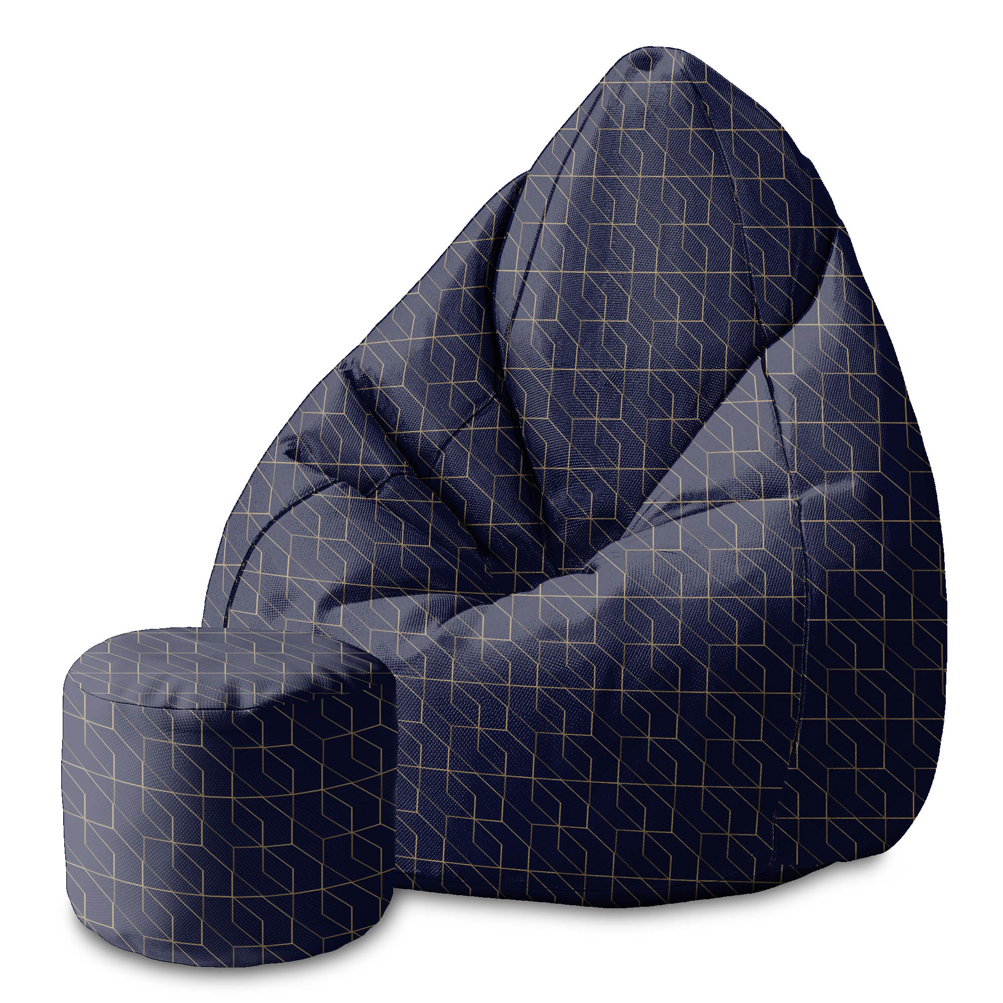 Okrúhly puf podnožka Gold Luxury Pattern-Oxford