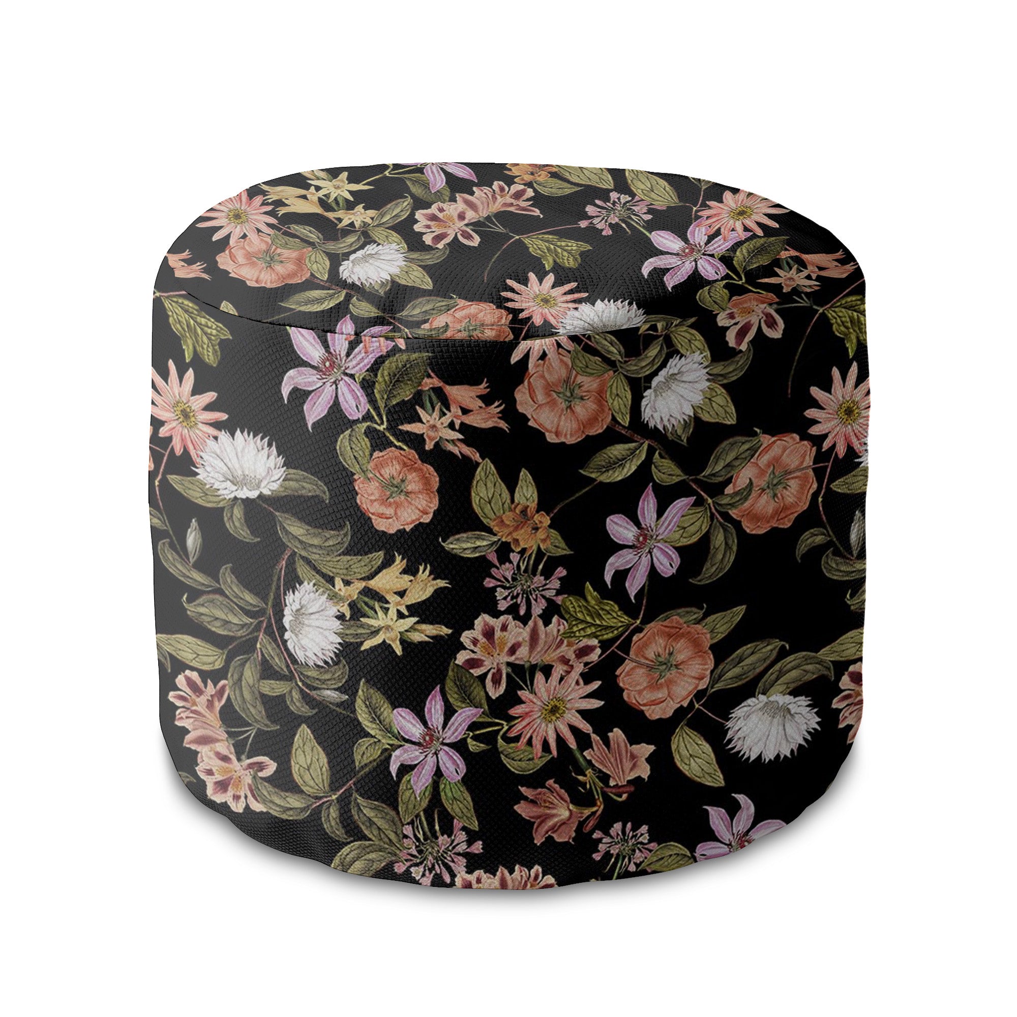 Okrúhly puf podnožka Dark Jungle Pattern