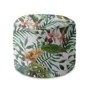 Runder Hocker Fußstütze Blumen Aquarell-Panama