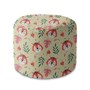 Okrúhly puf podnožka Tiger Pattern