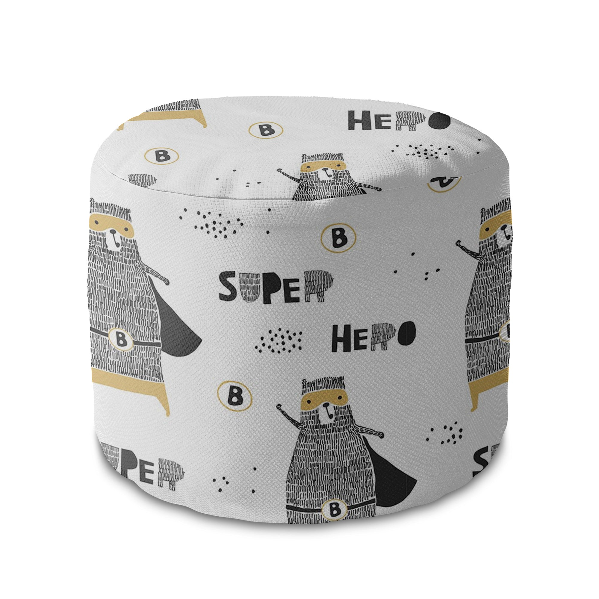 Okrúhly puf podnožka Miś Superbohater