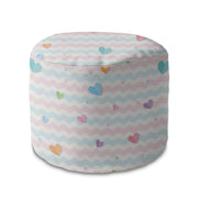 Okrúhly puf podnožka Pastel Hearts-Oxford