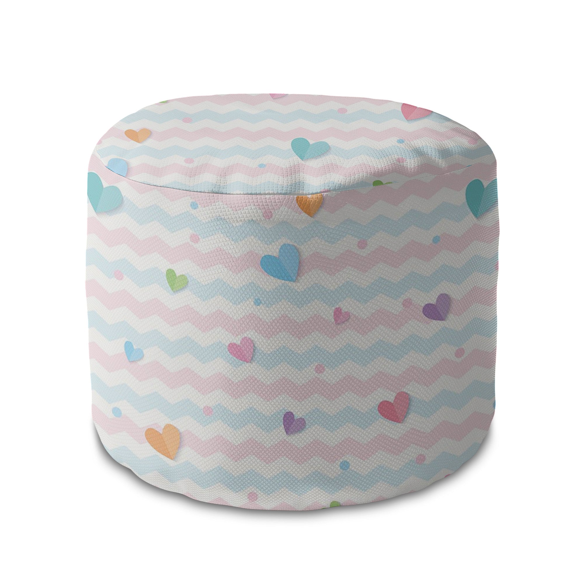 Okrúhly puf podnožka Pastel Hearts