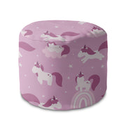 Round pouf footstool Unicorns and Clouds-Panama