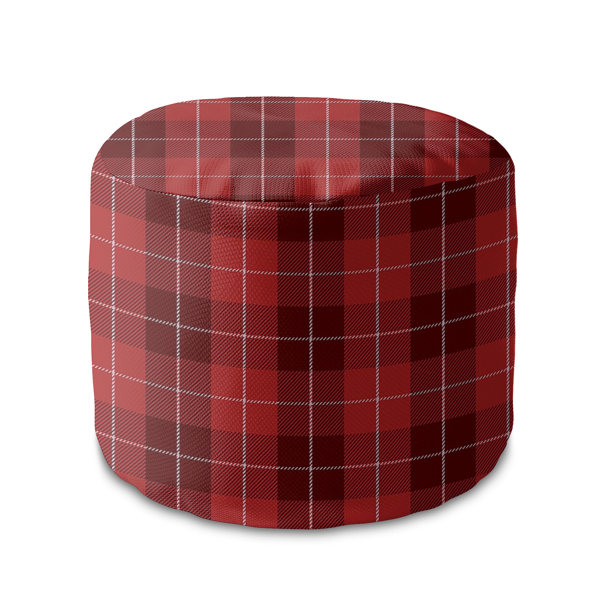 Puf okrągły podnóżek Christmas Red Checker-Oxford