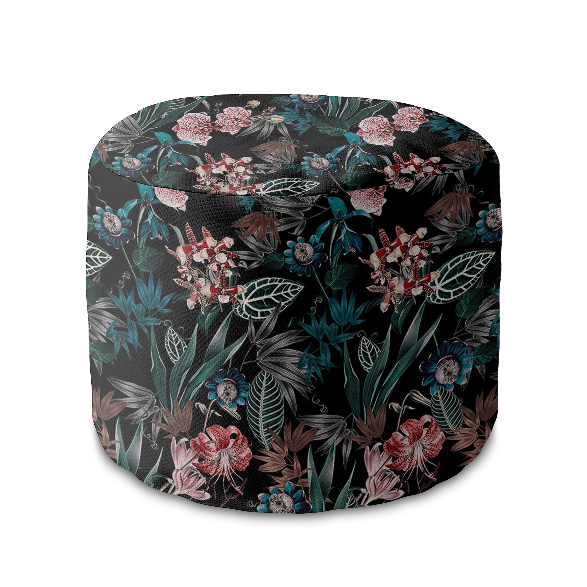 Okrúhly puf podnožka Dark Botanical