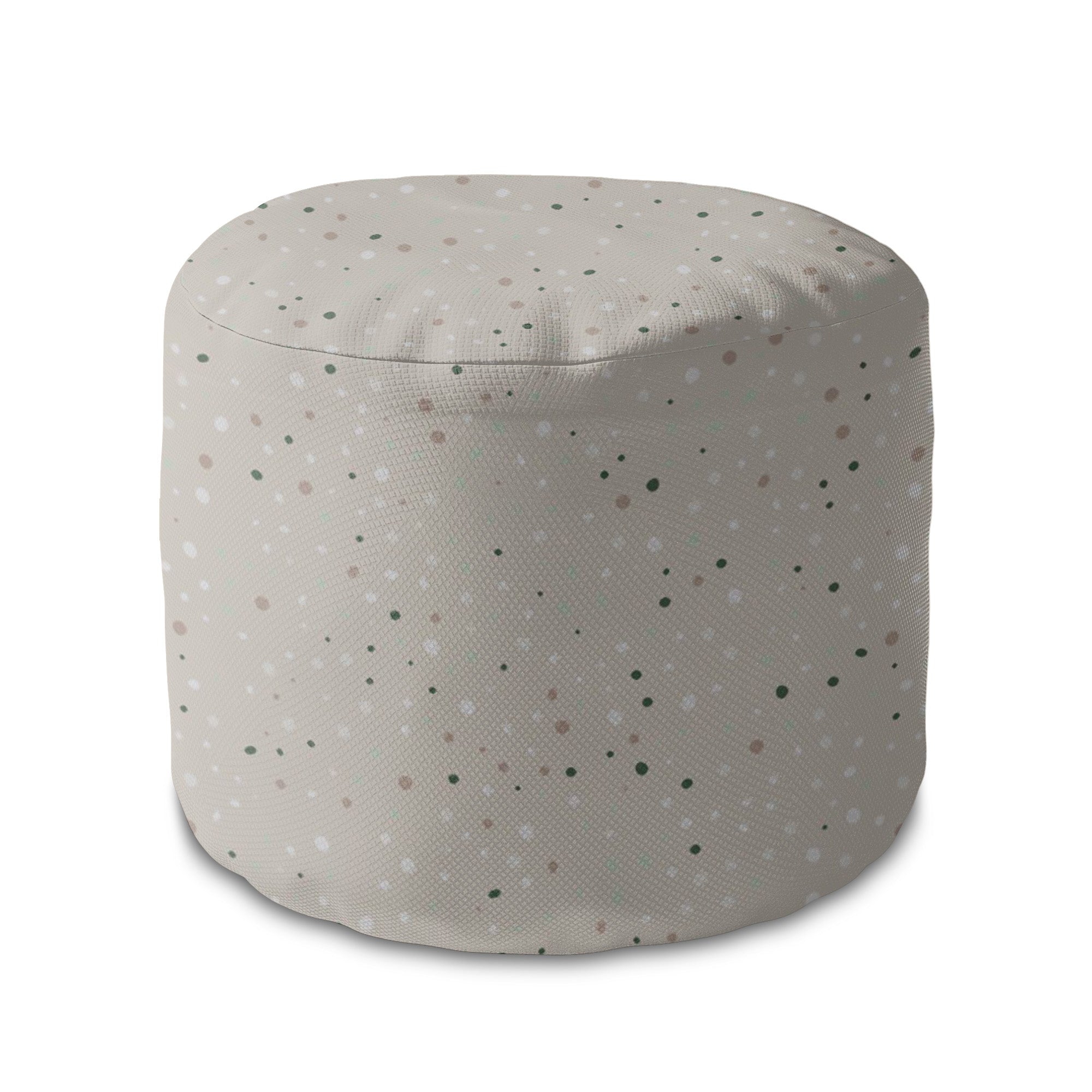 Okrúhly puf podnožka Beige Print with Dots-Oxford