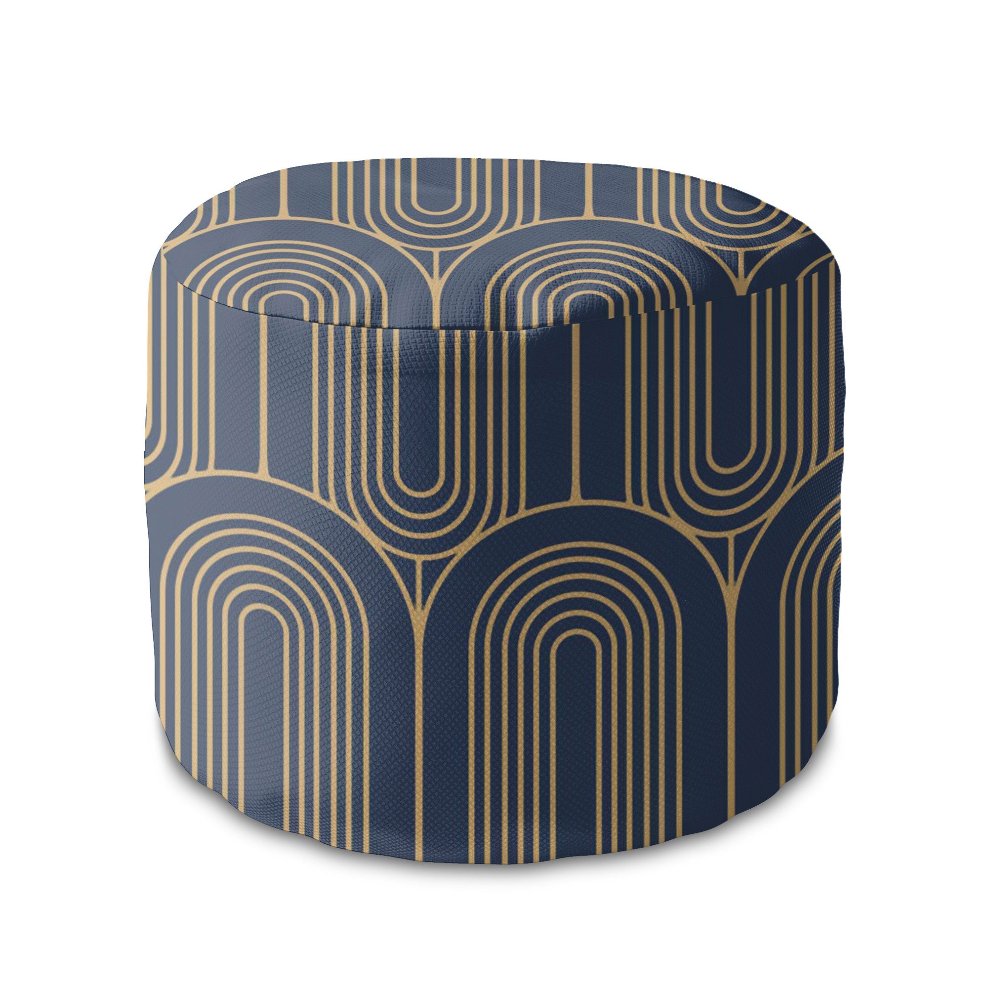 Round Pouf Footstool Deco Pattern-Panama