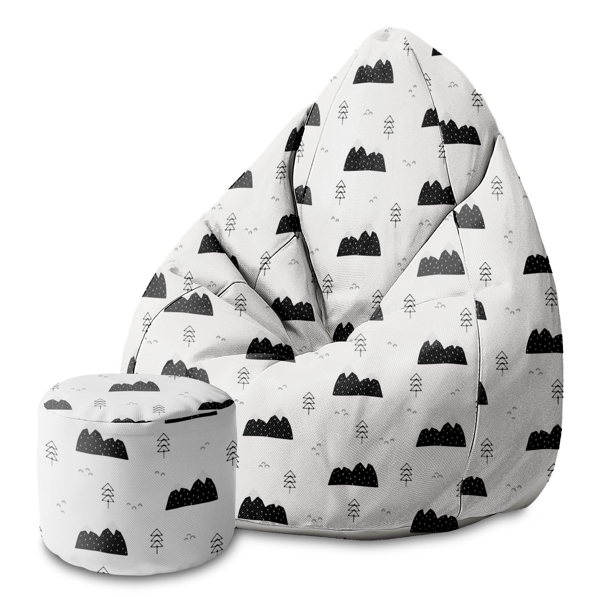 Okrúhly puf podnožka Scandi Mountains-Oxford