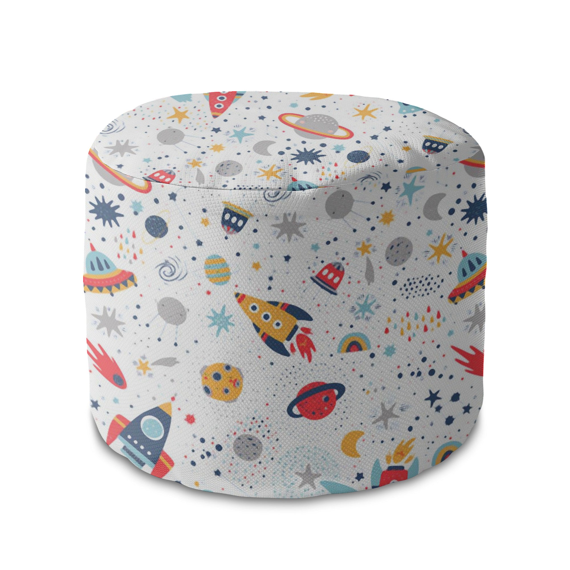 Round Pouf Footrest It's Fun in the Space-Panama