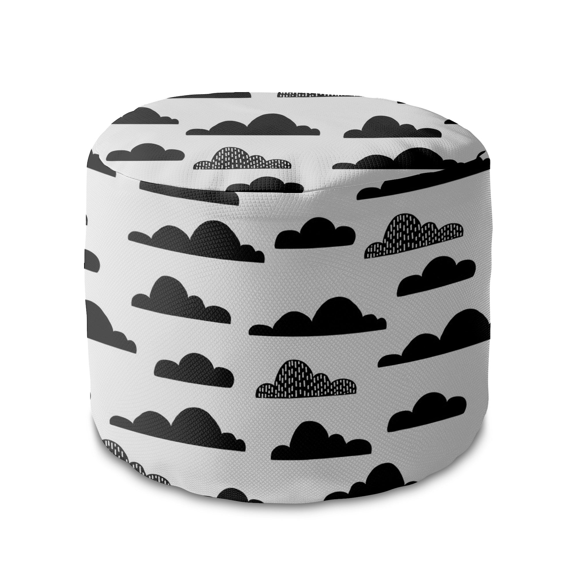 Kulatý puf podnožka Black Clouds