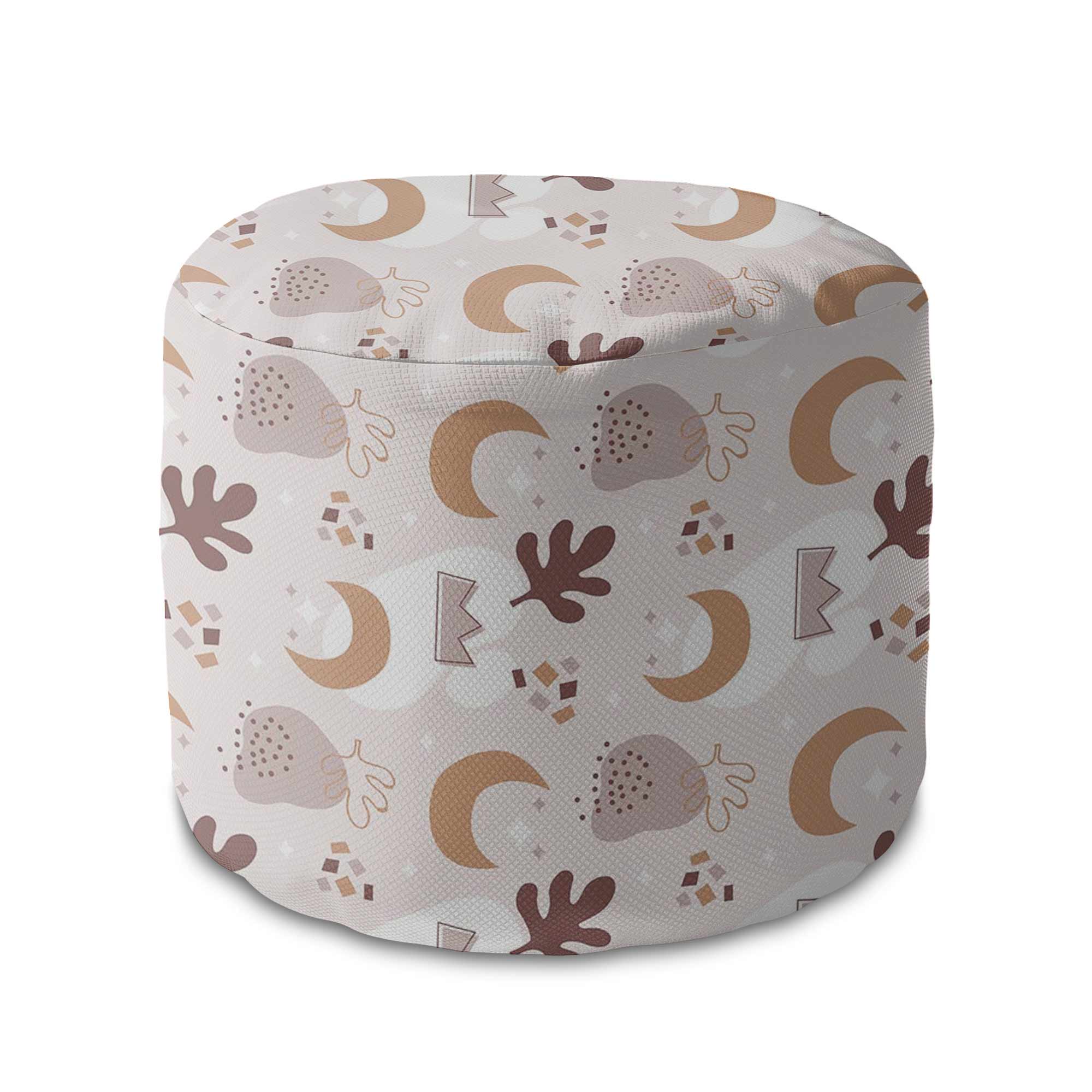 Okrúhly puf podnožka Abstract Doodle Baby Pattern-Velvet