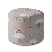Okrúhly puf podnožka Beige Rainbow-Velvet