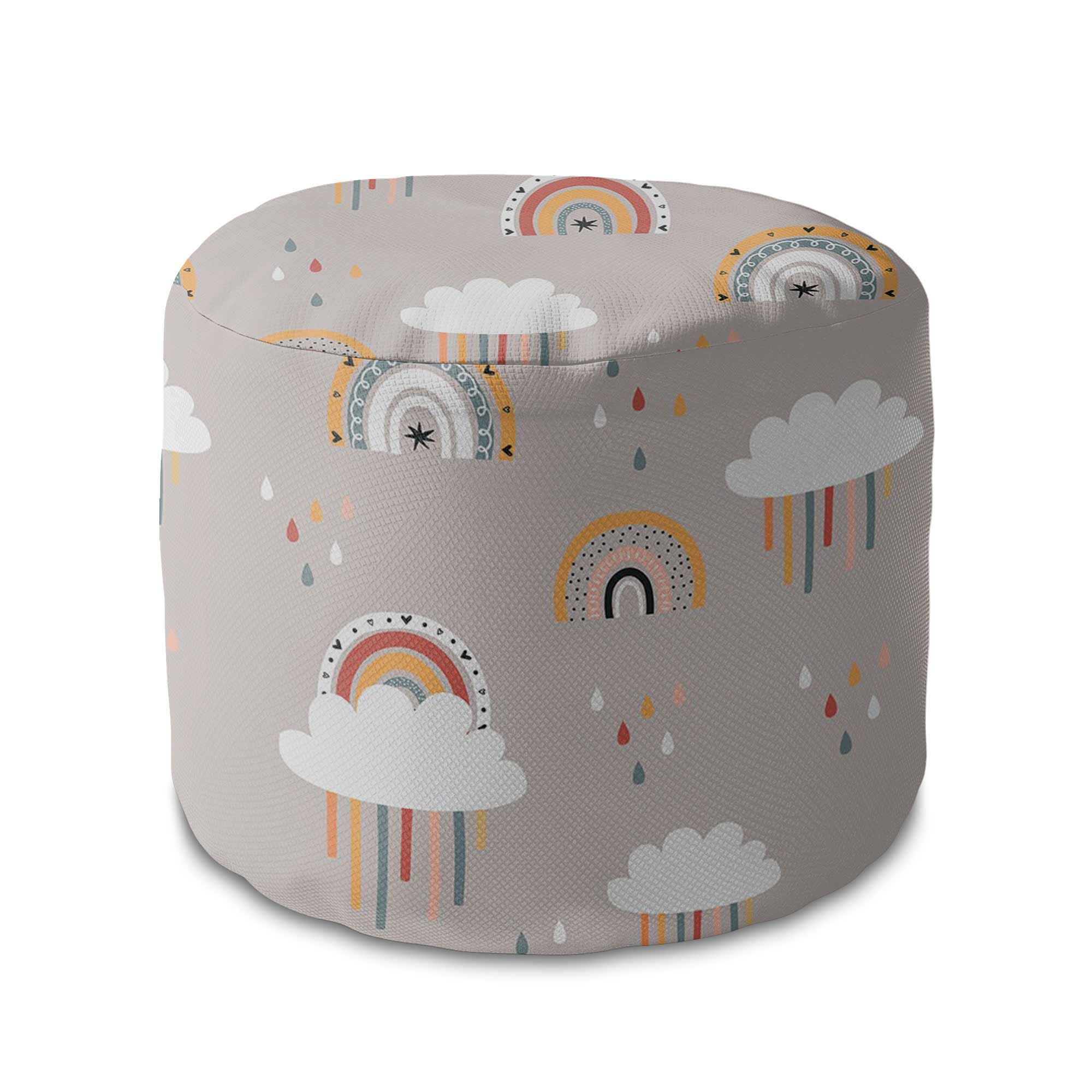Okrúhly puf podnožka Beige Rainbow