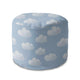 Runder Hocker Fußstütze Blue Clouds-Velvet