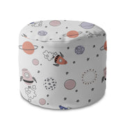 Runder Pouf Fußhocker Lime Cartoon Galaxy-Oxford