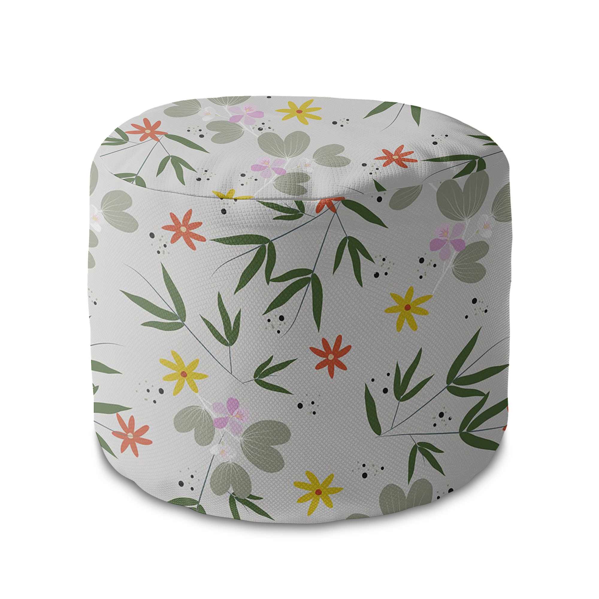 Okrúhly puf na nohy Flower Doodling