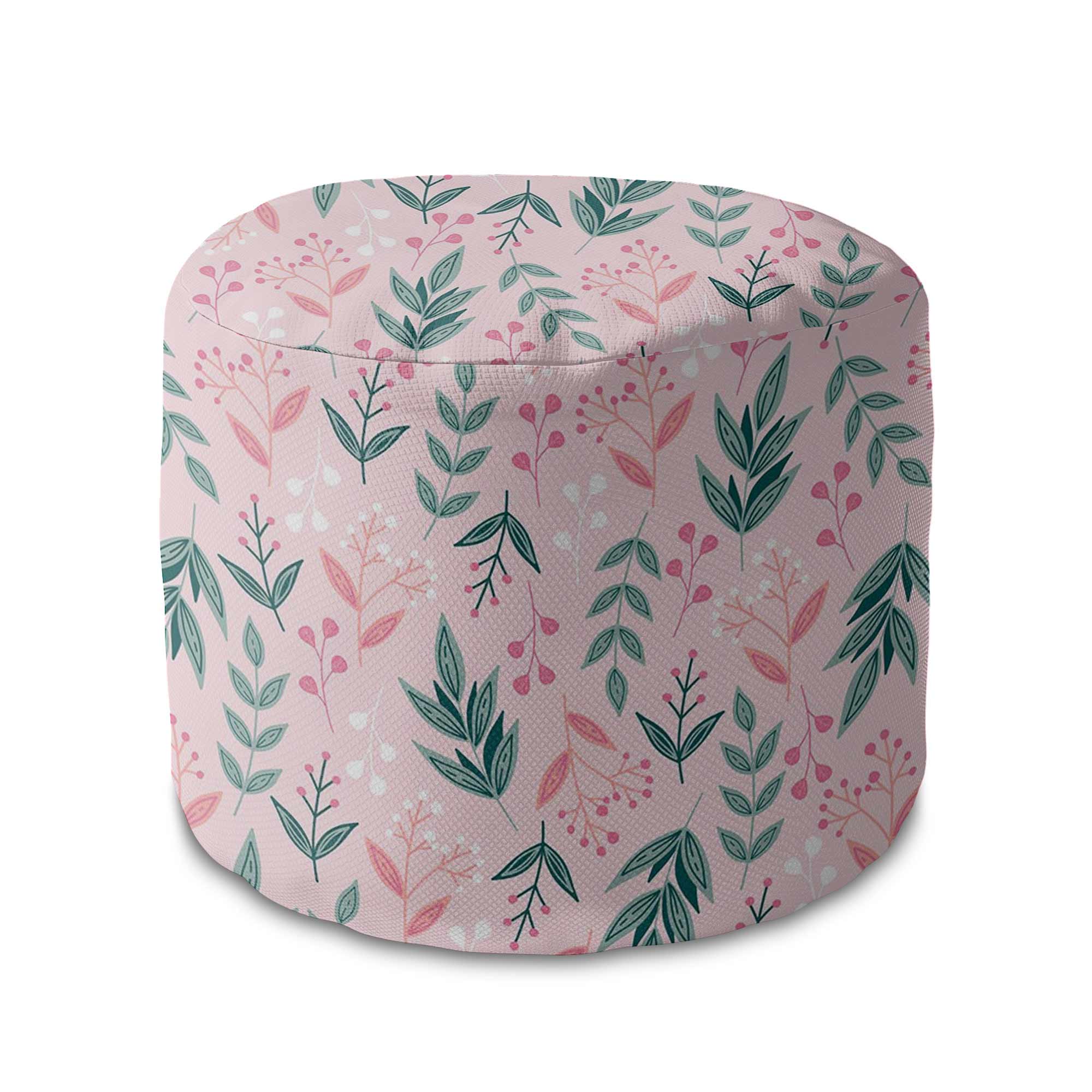 Okrúhly puf na nohy Sweet Leaves Pattern