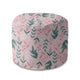 Okrúhly puf na nohy Sweet Leaves Pattern-Velvet