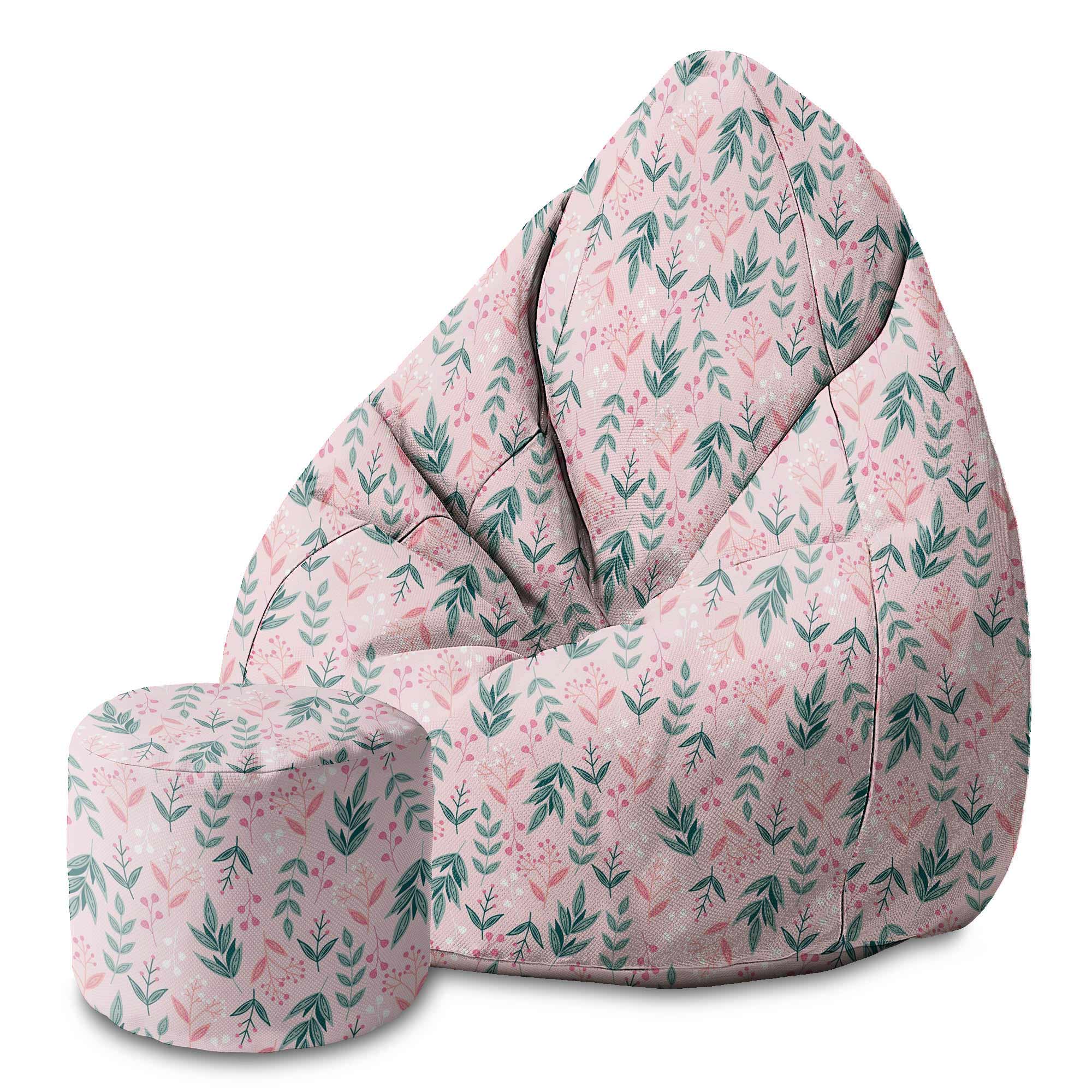 Okrúhly puf na nohy Sweet Leaves Pattern
