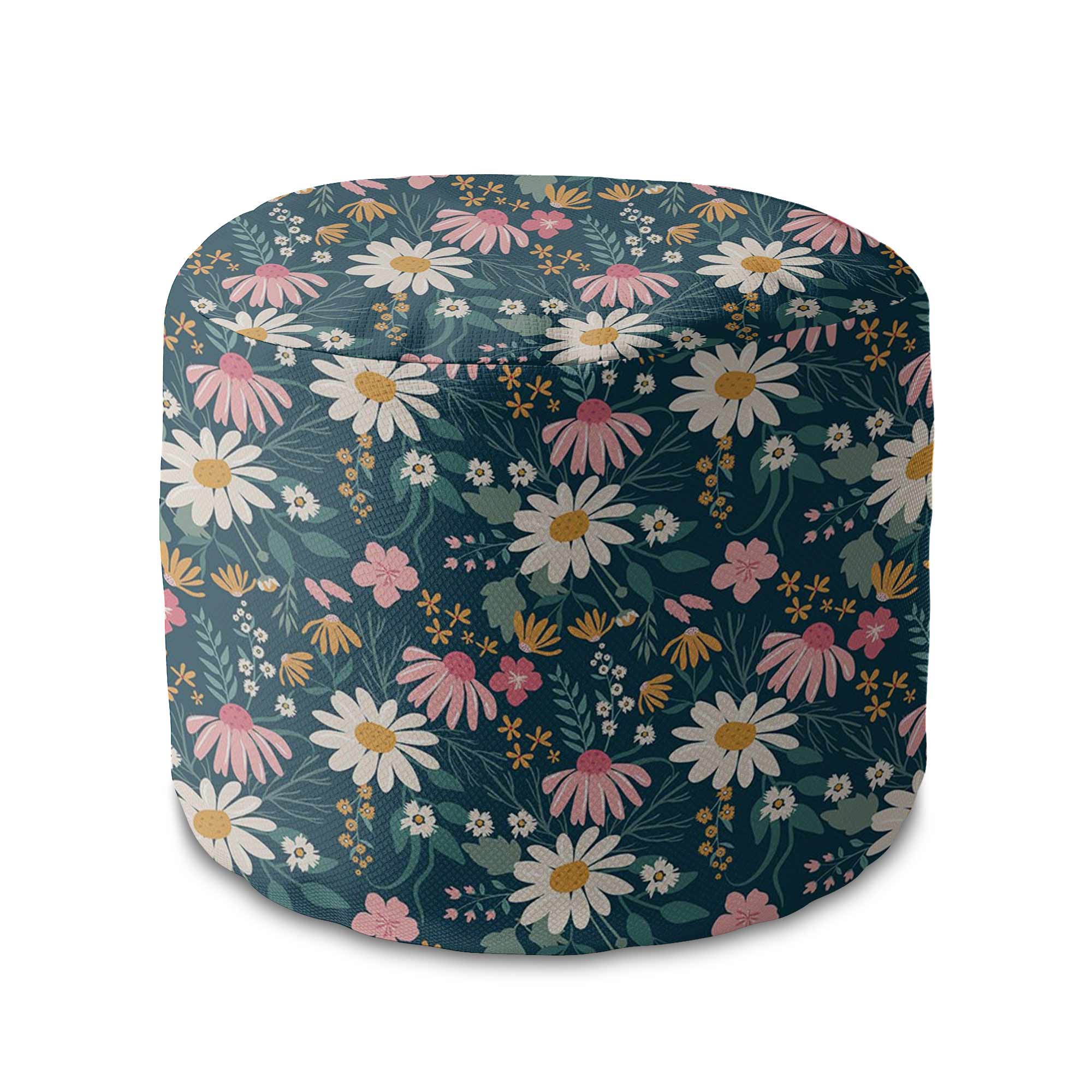 Okrúhly puf na nohy Daisy Meadow-Velvet