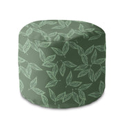 Okrúhly puf na nohy Herbal Leaves Pattern-Velvet