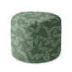 Okrúhly puf na nohy Herbal Leaves Pattern-Velvet