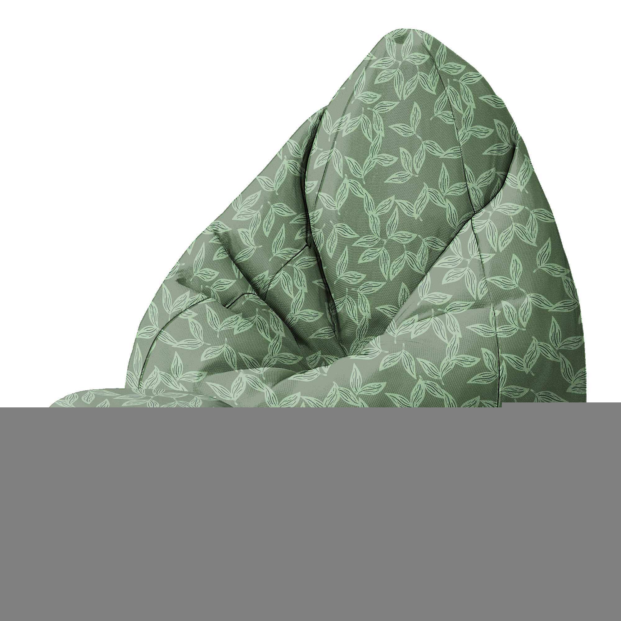 Okrúhly puf na nohy Herbal Leaves Pattern-Oxford