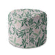 Okrúhly puf podnožka Olive Leaves on Pink-Velvet