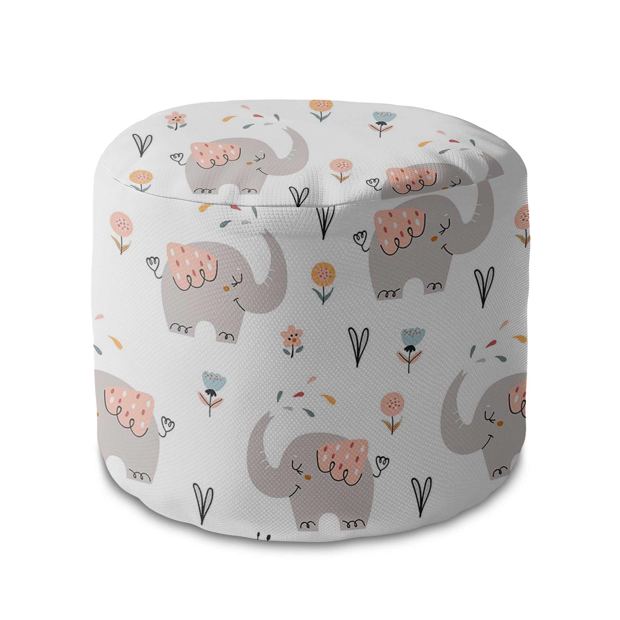 Okrúhly puf podnožka Happy Elephant