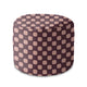 Round Pouf Footstool Geometric Squares-Oxford