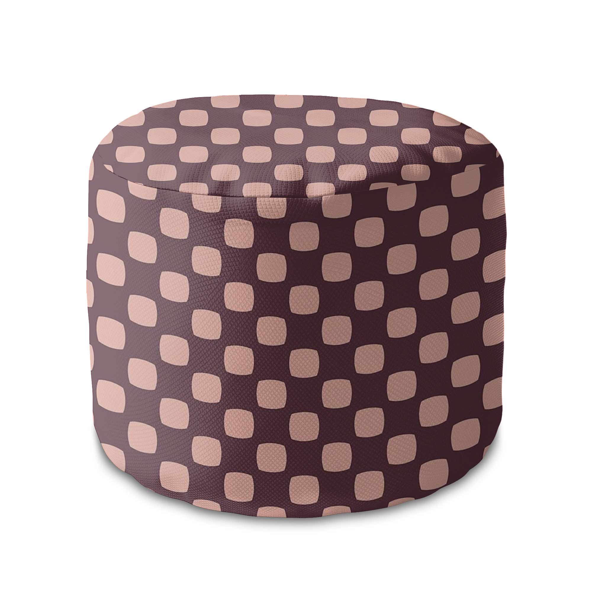 Okrúhly puf podnožka Geometric Squares-Velvet
