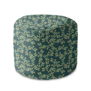 Round Pouf Footstool Tiny Flowers