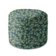 Round Pouf Footstool Tiny Flowers-Velvet