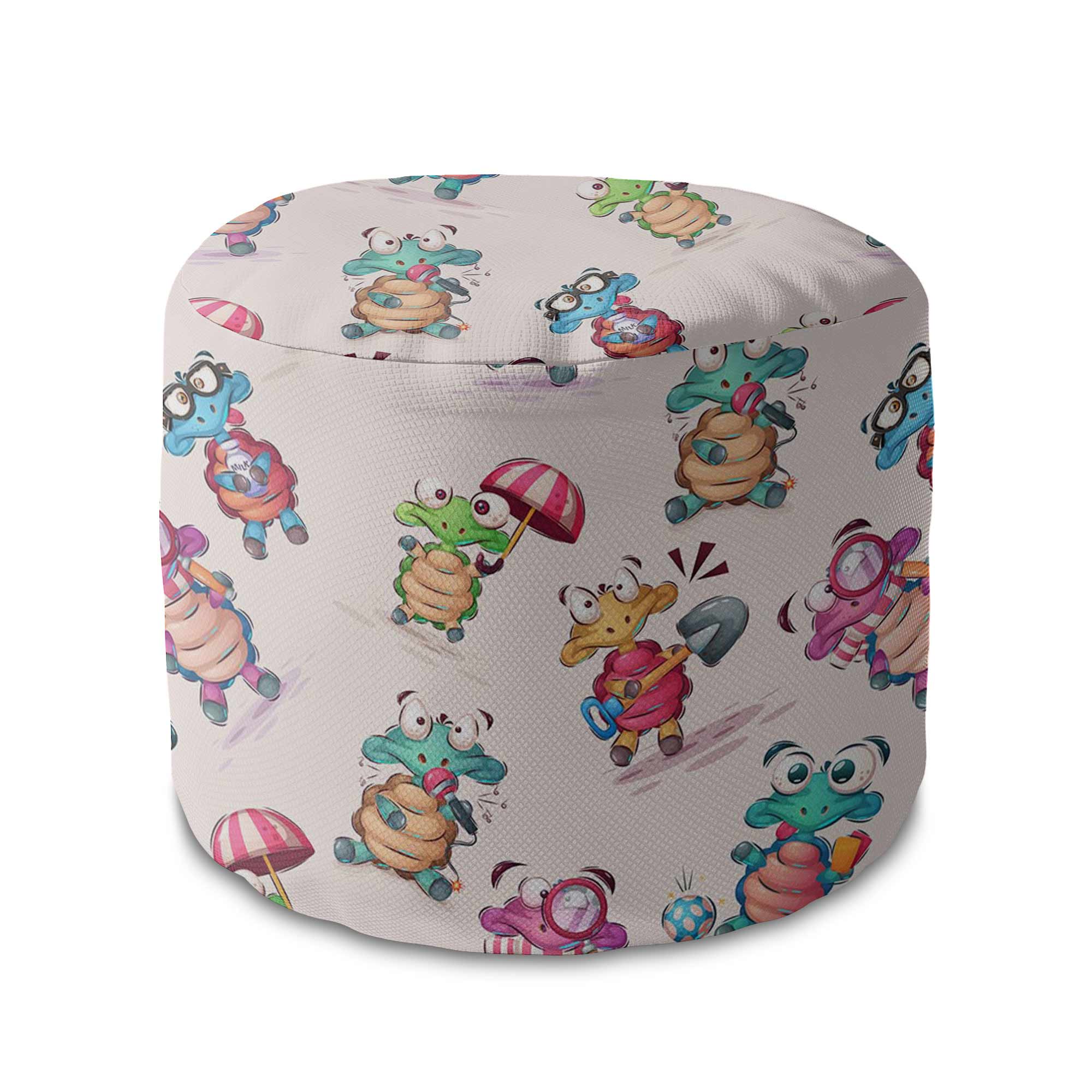 Okrúhly puf podnožka Funny Turtles