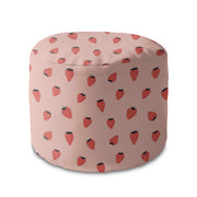 Okrúhly puf podnožka Strawberry-Velvet