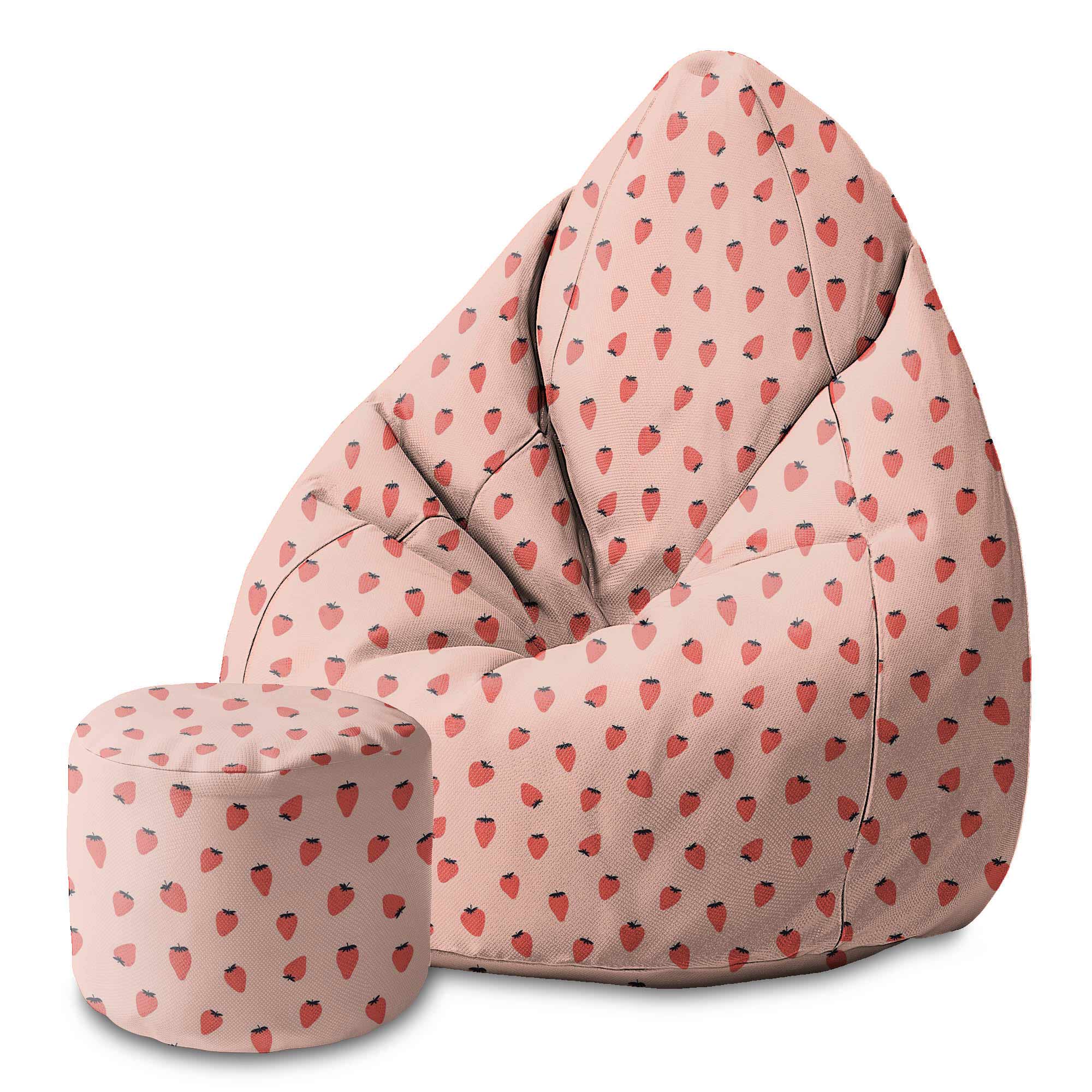 Okrúhly puf podnožka Strawberry-Velvet