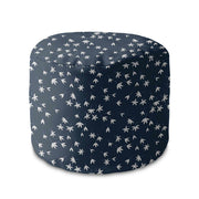 Okrúhly puf podnožka Navy Tiny Petal-Oxford