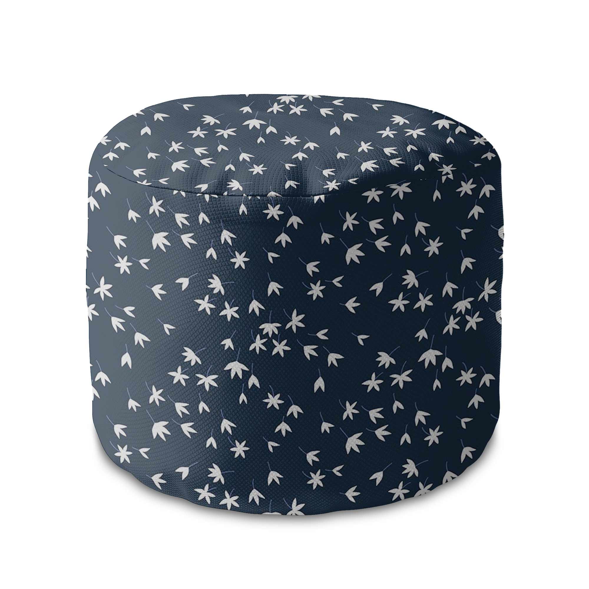 Okrúhly puf podnožka Navy Tiny Petal