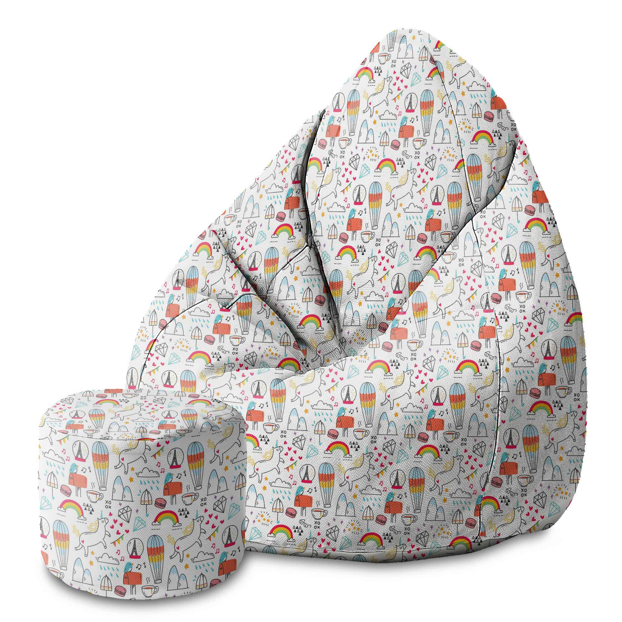 Okrúhly podnožník Rainbow Unicorns