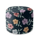 Okrúhly puf na nohy Simple Flowers on Navy-Oxford