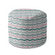 Round Pouf Footstool Lines and Dots-Velvet
