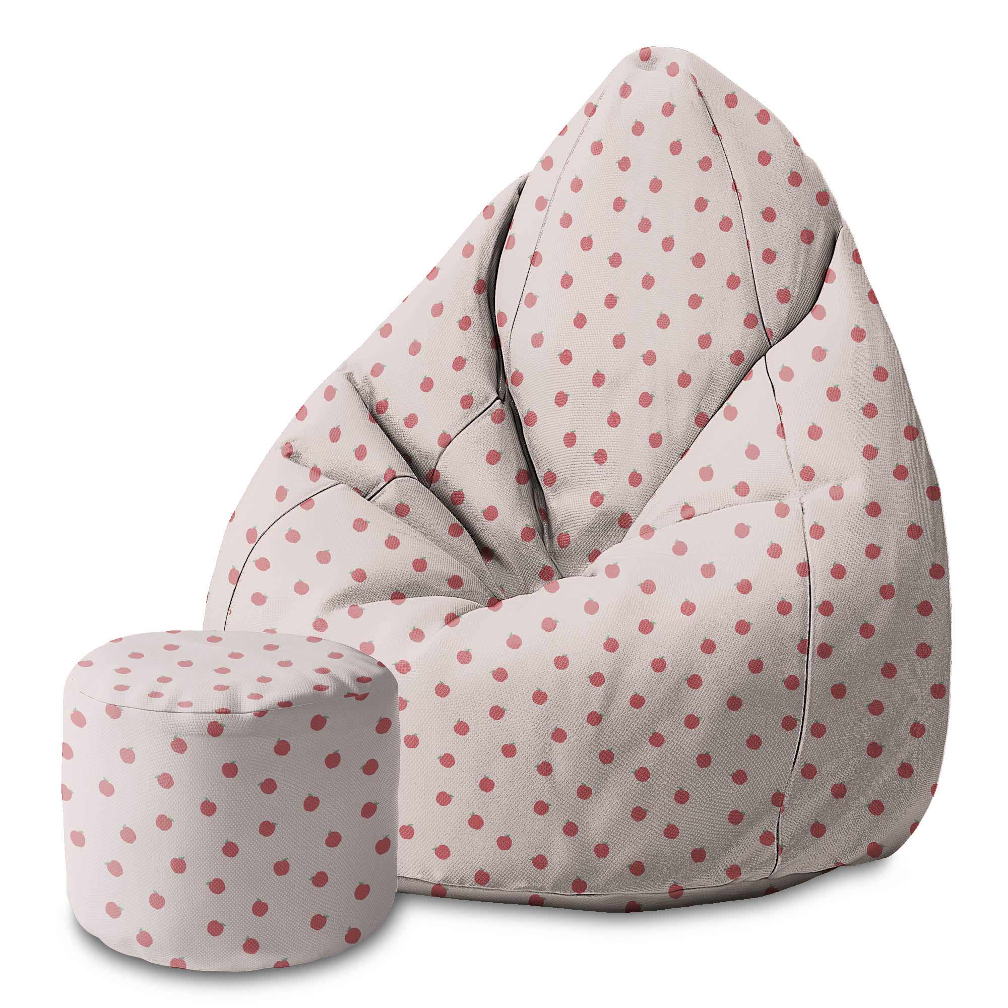Okrúhly puf na nohy Red Apples-Velvet