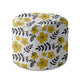 Okrúhly puf na nohy Painted Yellow Flowers-Velvet