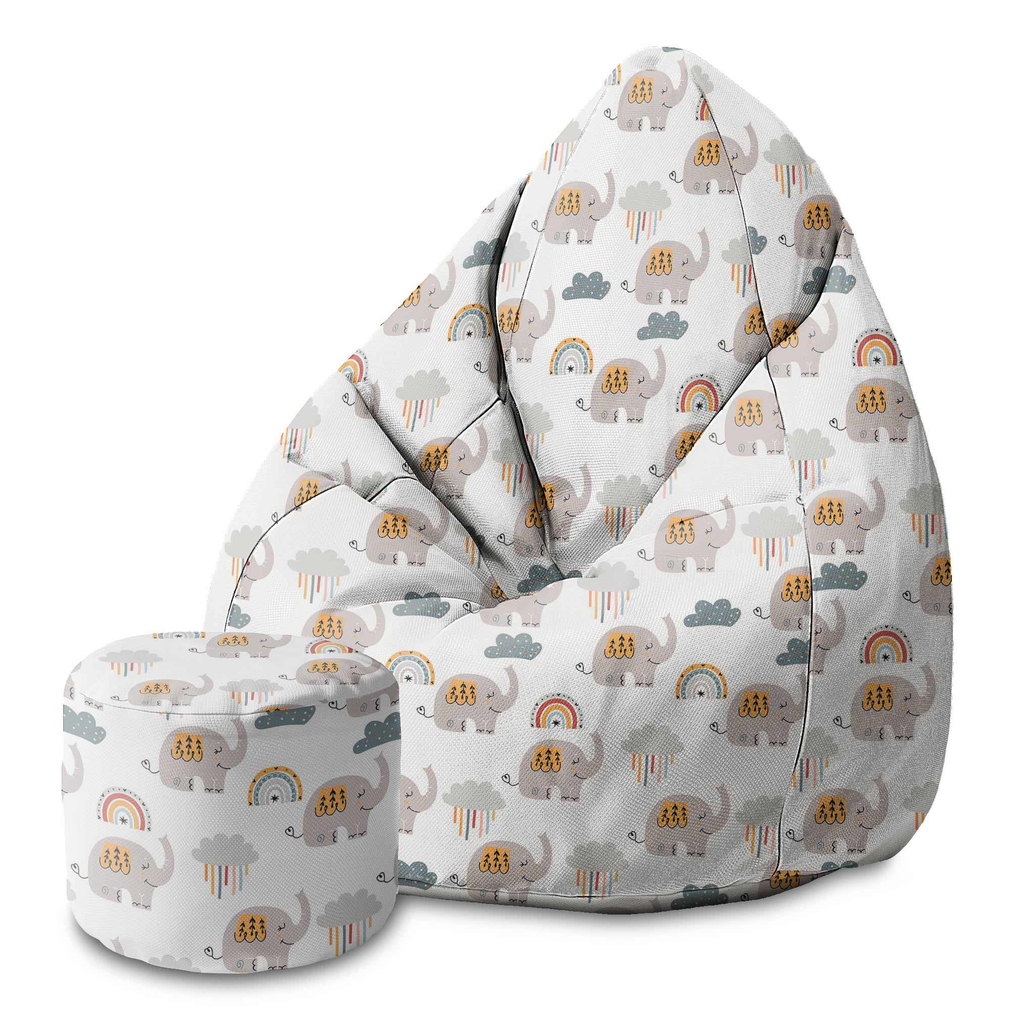 Okrúhly puf na nohy Grey Elephant
