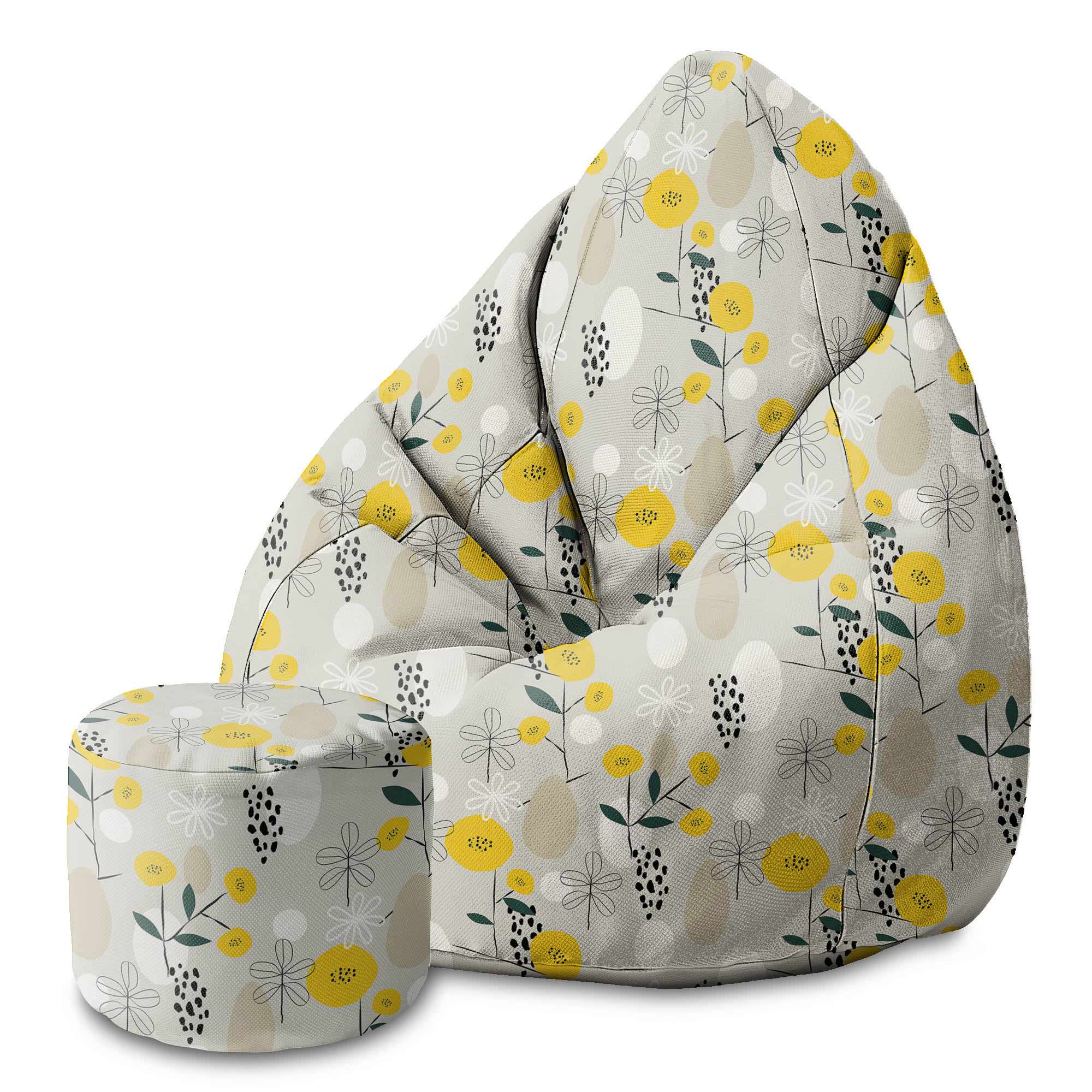 Round Pouf Footstool I Like Scandi-Oxford