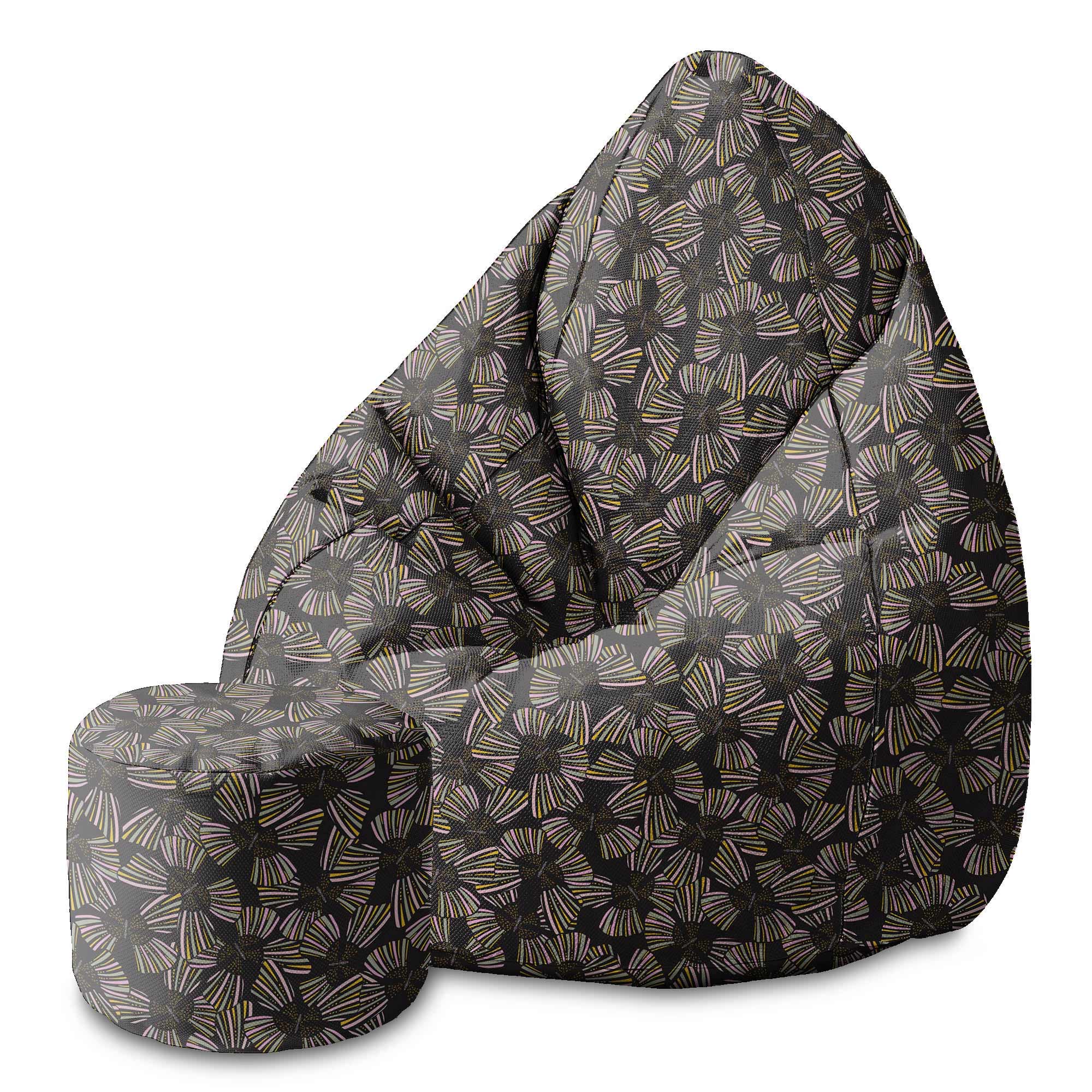 Okrúhly puf na nohy Modern Abstract Pattern-Velvet