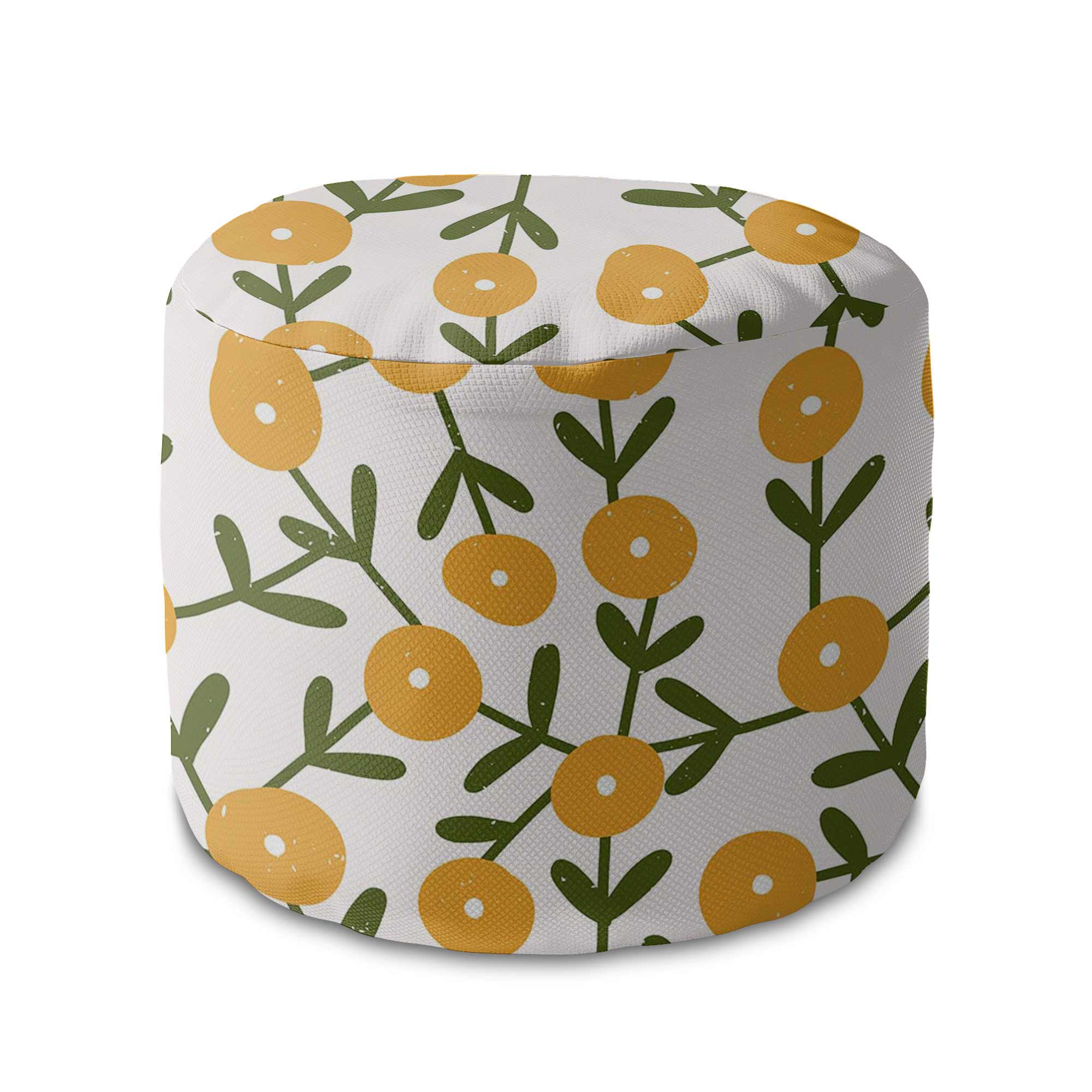 Okrúhly puf na nohy Scandinavian Green and Yellow
